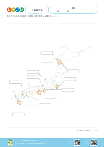 日本の半島プリント